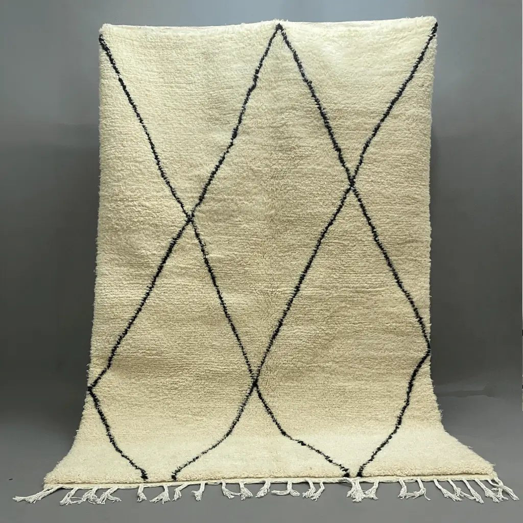 Grand modèle blanc 250×168 cm — format salon, texture laine