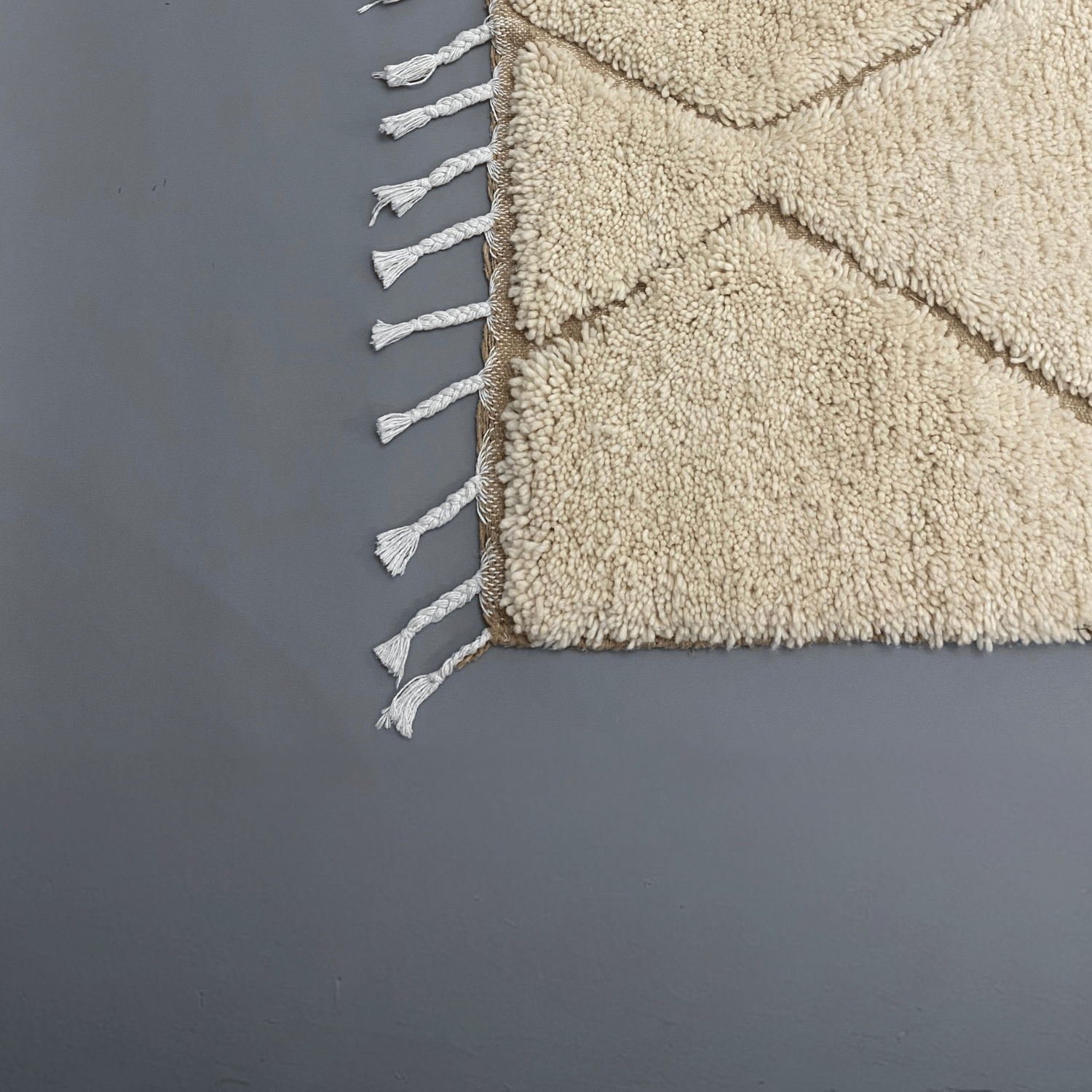 Grand tapis Beni Ouarain en laine naturelle, tissé main au Maroc, style berbère authentique – Decoecoart