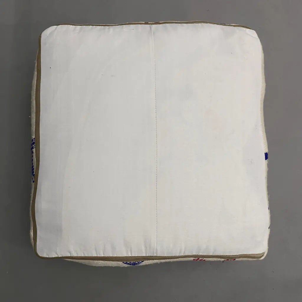 Pouf déco marocain Beni Ouarain, format 60×60×20 cm, tissé à la main – Decoecoart.