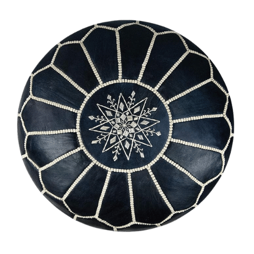 Pouf marocain en cuir authentique fait main – Decoecoart