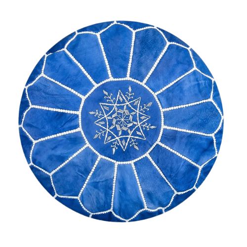 Pouf marocain en cuir authentique fait main – Decoecoart