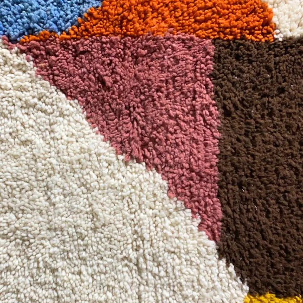 Tapis azilal coloré 144×144 cm