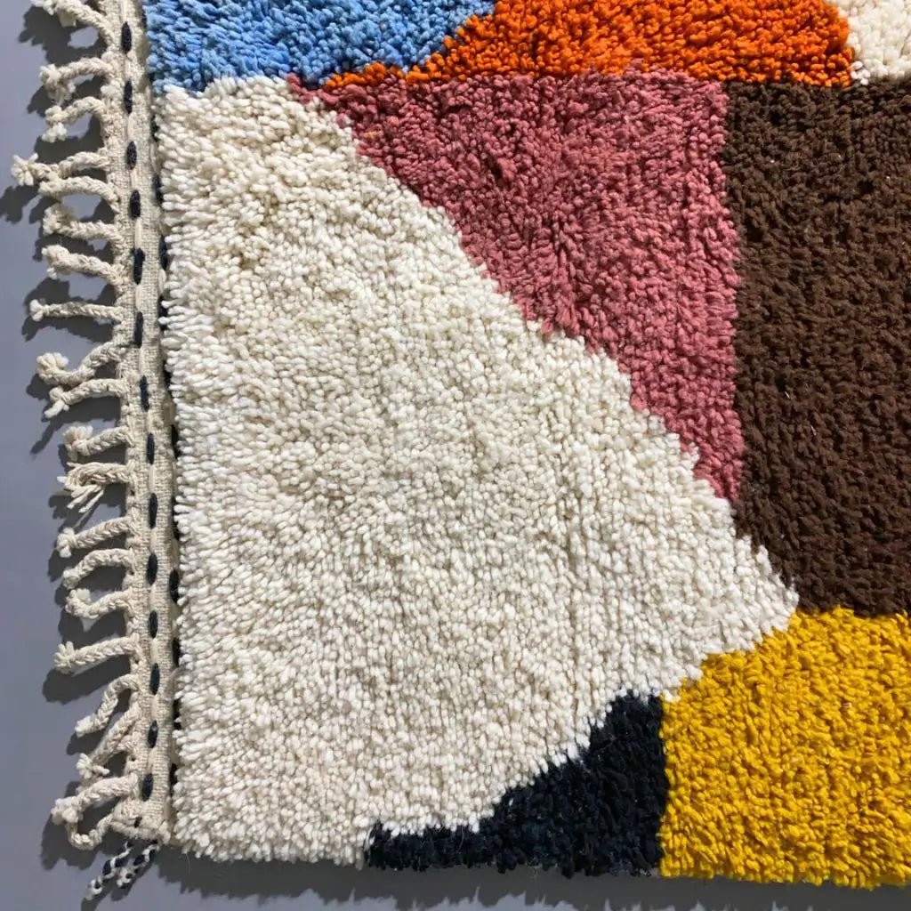 Tapis azilal coloré 144×144 cm