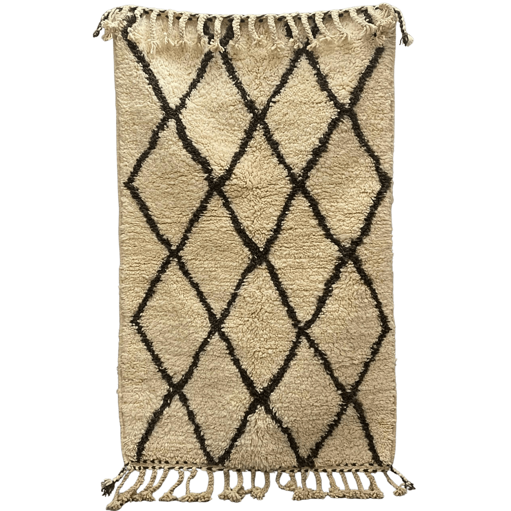 Tapis Beni Ouarain blanc 170x103 cm