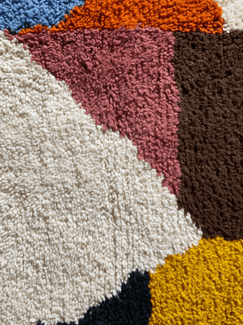 Tapis Beni Ouarain coloré 144×144 cm