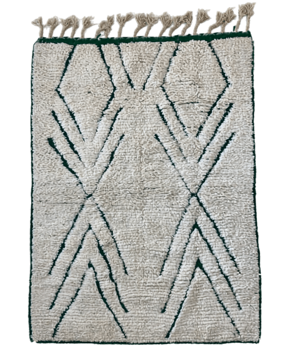 Tapis marocain blanc 195x142 cm