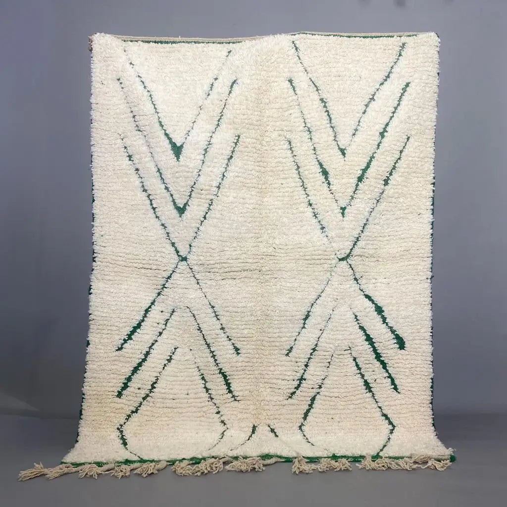 Tapis marocain blanc 195x142 cm