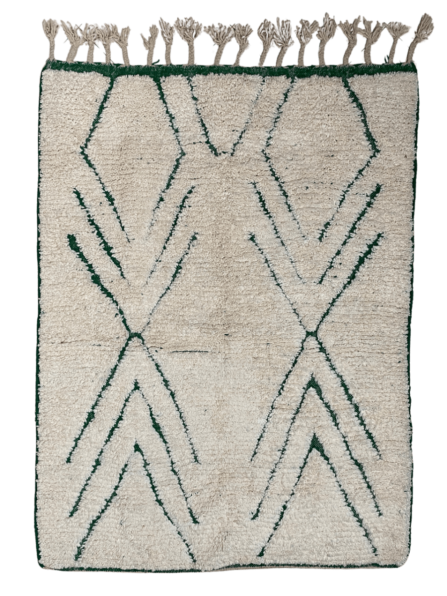 Tapis marocain blanc 195x142 cm