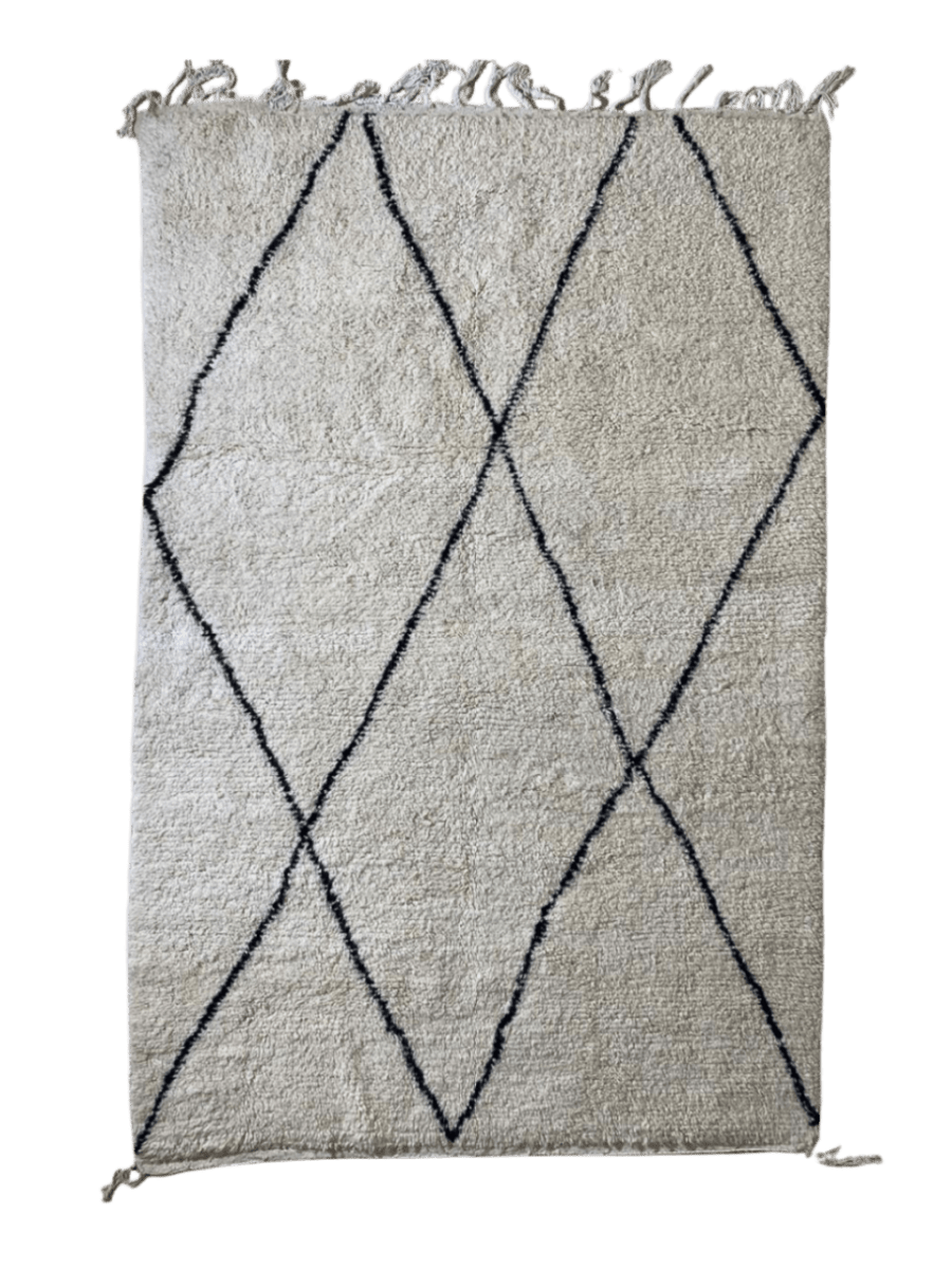 Tapis marocain blanc 250x168 cm