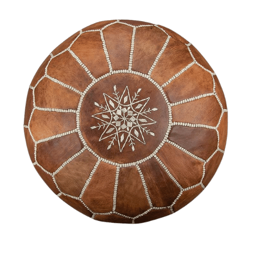 Pouf marocain en cuir authentique fait main – Decoecoart