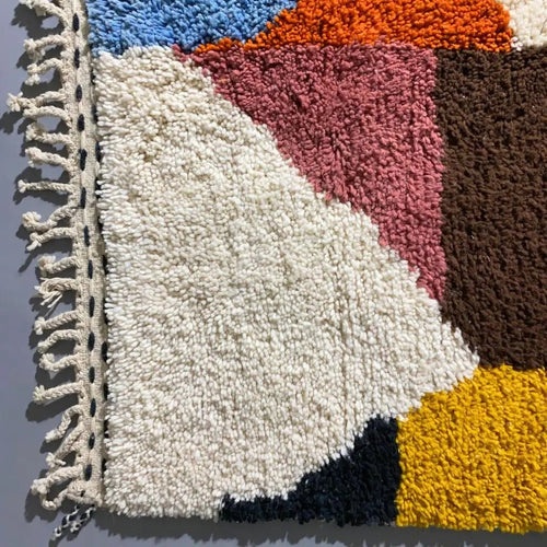 Tapis azilal coloré 144×144 cm