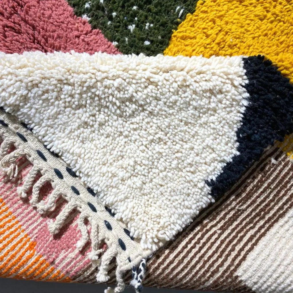 Tapis azilal coloré 144×144 cm