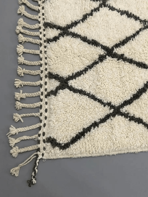 Tapis Beni Ouarain blanc 170x103 cm
