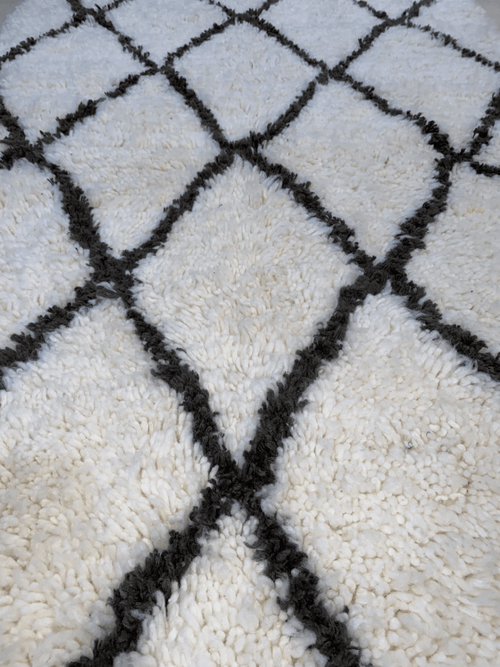 Tapis Beni Ouarain blanc 170x103 cm