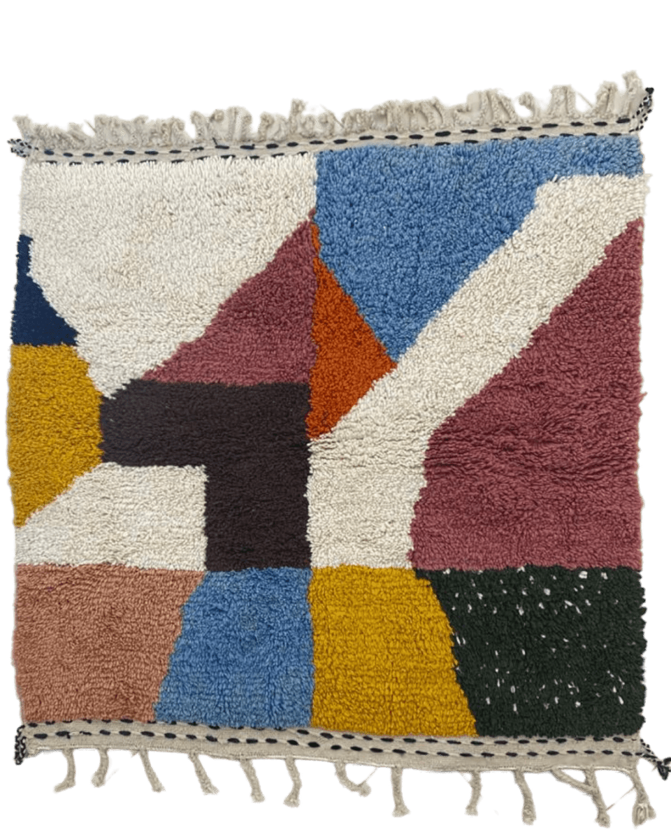 Tapis Beni Ouarain coloré 144×144 cm