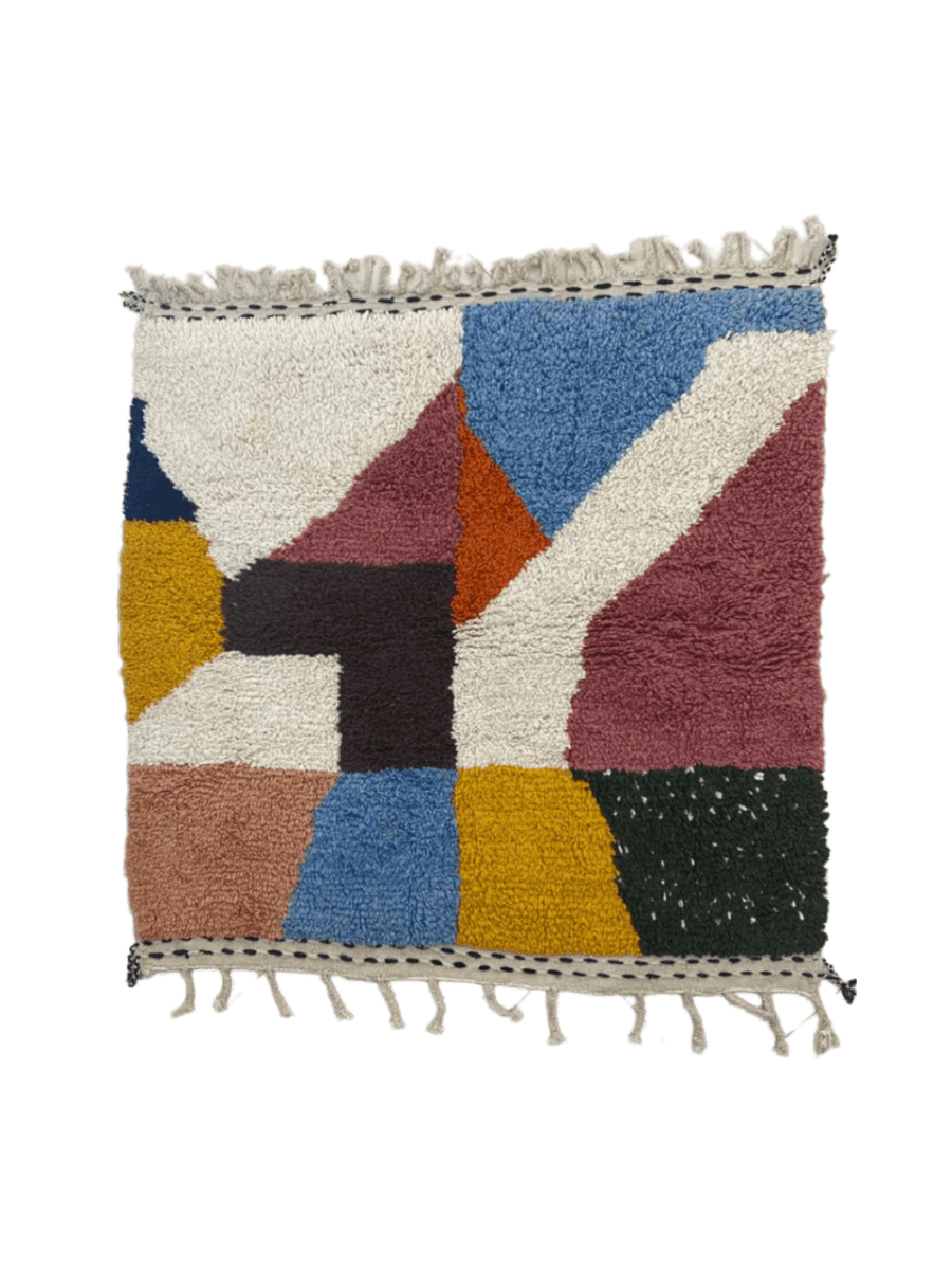 Tapis Beni Ouarain coloré 144×144 cm
