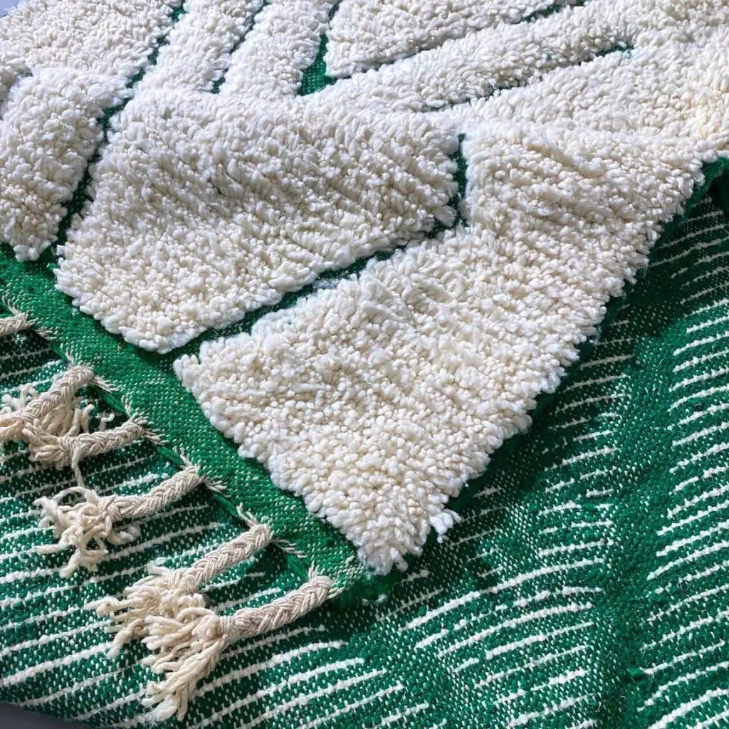 Tapis marocain blanc 195x142 cm