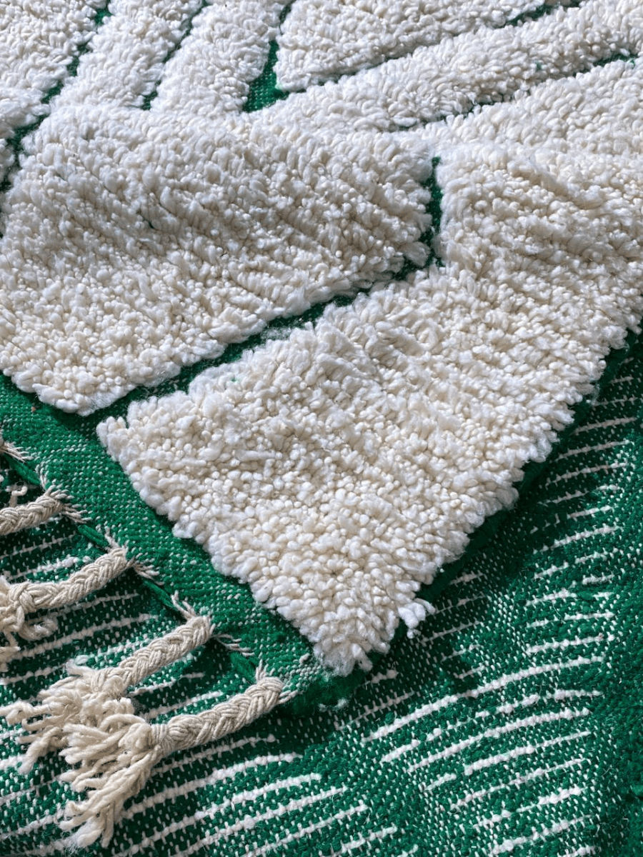 Tapis marocain blanc 195x142 cm