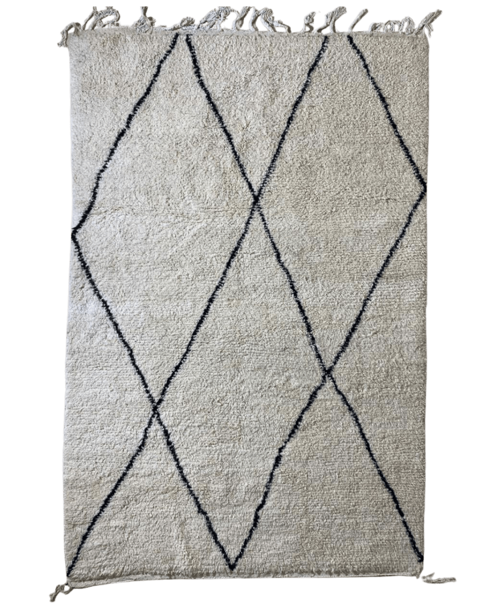 Tapis marocain blanc 250x168 cm
